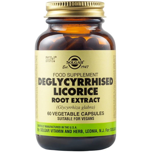 Solgar Licorice Root Extract 60 Vegetable Capsules.