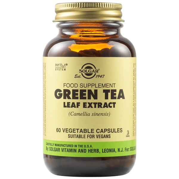 Solgar Green Tea Leaf Extract 60 Vegetable Capsules.