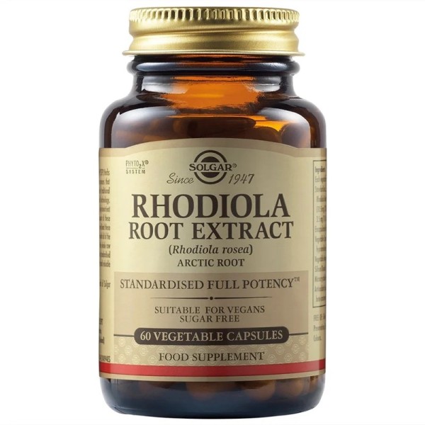 Solgar Rhodiola Root Extract 60 Vegetable Capsules.