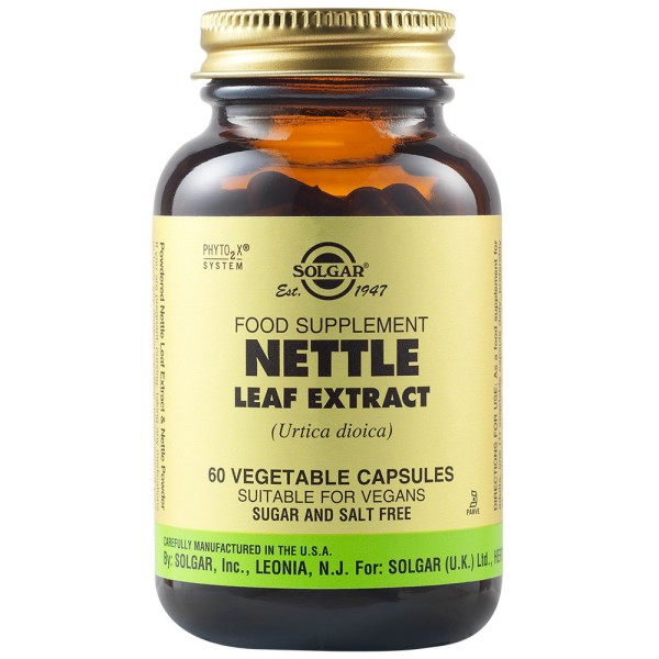 Solgar Nettle Leaf Extract 60 Vegetable Capsules.