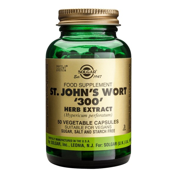 Solgar St John's Wort ' 300' Herb Extract 50 Vegetable Capsules.