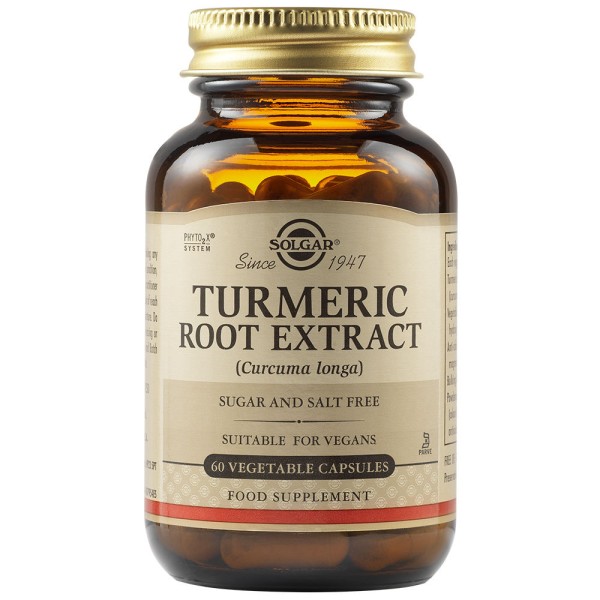 Solgar Turmeric Root Extract 60 Vegetable Capsules.