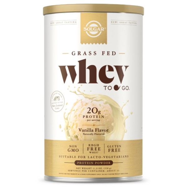 Solgar Whey To Go Protein Vanilla Powder 338g.