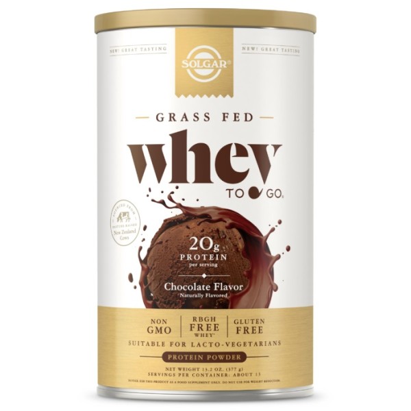 Solgar Whey To Go Protein Chocolate Powder 377g.