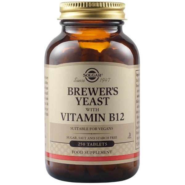 Solgar Brewer's Yeast with Vitamin B12 250 Tablets.