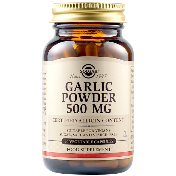 Solgar Garlic Powder 500mg 90 Vegetable Capsules.