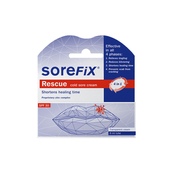 SoreFix Rescue Cold Sore Cream SPF30 6ml (Διαφανής Κρέμα για τον Επιχείλιο Έρπη)