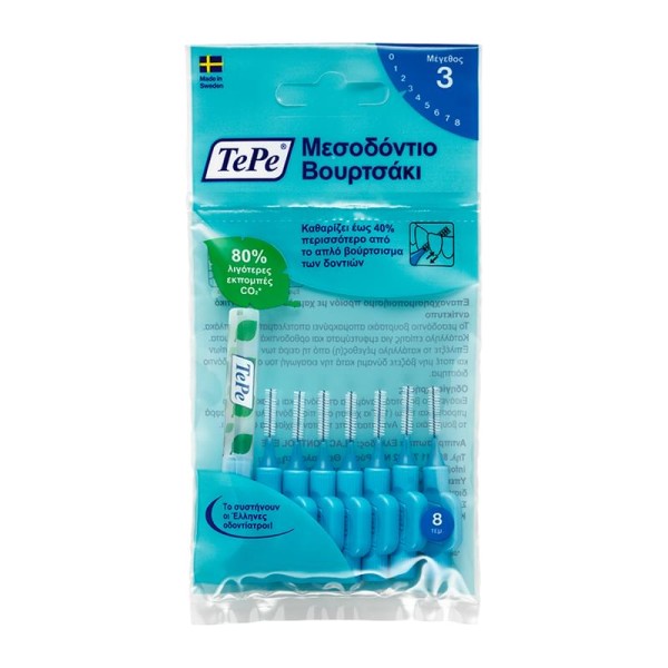 TePe Interdental Brush Original No.3 Blue 0,6mm 8pcs (Μεσοδόντια Βουρτσάκια)