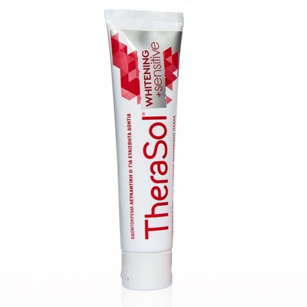 Therasol Toothpaste for Whitening & Sensitive Teeth 75ml (Οδοντόκρεμα Λευκαντική & για Ευαίσθητα Δόντια, Προστασία από την Οδοντική Μικροβιακή Πλάκα)