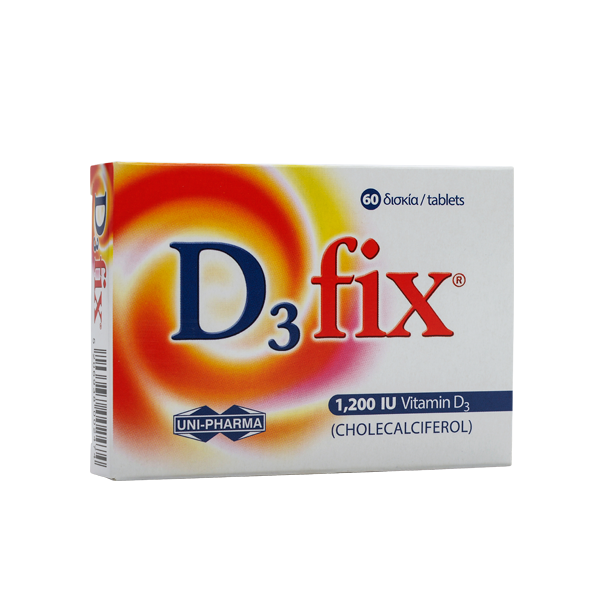 Uni-Pharma Vitamin D3 Fix 1.200IU 60 δισκία