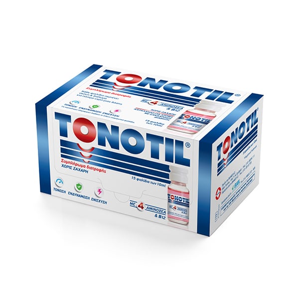 Tonotil 15x10ml (Συμπλήρωμα Διατροφής με 4 Αμινοξέα & Β12)