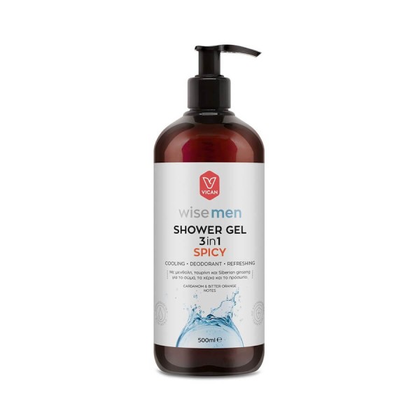 Vican Wise Men Shower Gel Spicy 500ml (Ανδρικό Αφρόλουτρο 3 σε 1