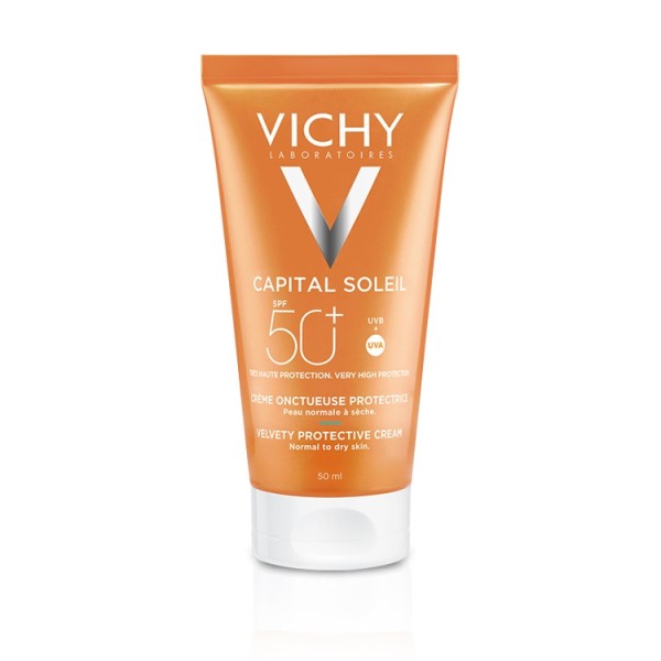 Vichy Suncare Capital Soleil Velvet Cream SPF50+ 50ml (Αντηλιακή Κρέμα Προσώπου για Βελούδινη Επιδερμίδα)