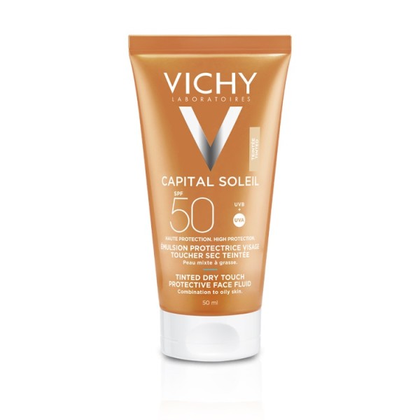 Vichy Suncare Capital Soleil BB Emulsion Spf50 Tinted 50ml (Αντηλιακή Κρέμα Προσώπου με Χρώμα & Ματ Αποτέλεσμα)