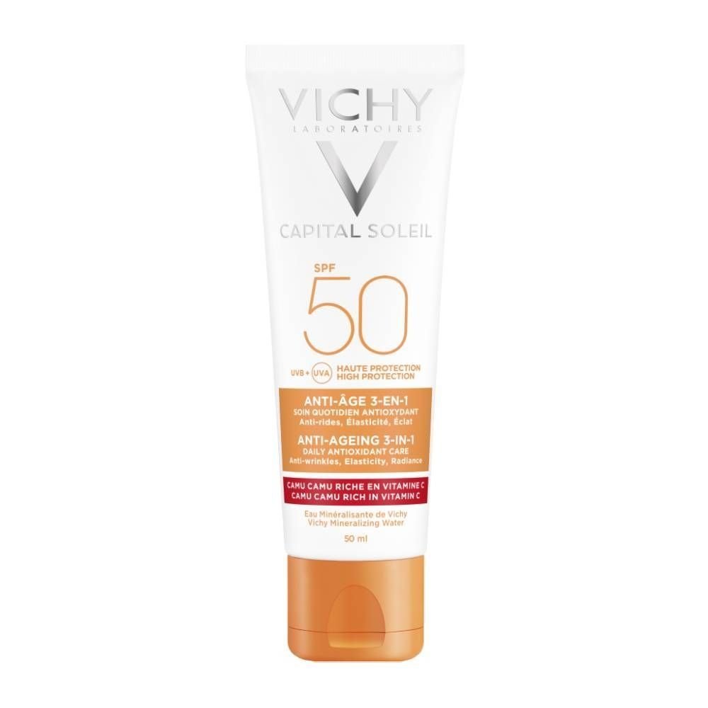 Vichy Suncare Capital Soleil Anti-Ageing Antioxidant 3 in 1 SPF50 50ml (Αντηλιακή Κρέμα Προσώπου με Αντιγηραντική Δράση)