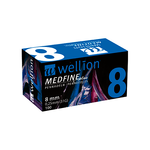 Wellion Medfine Plus Βελόνες Πένας Ινσουλίνης 8mm / 0,25mm (31G) 100pcs